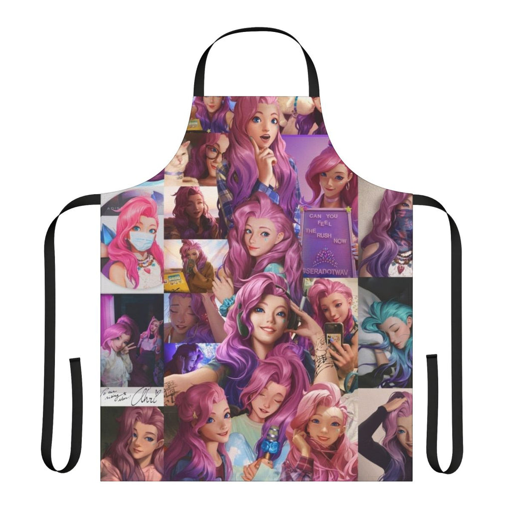 Seraphine themed apron featuring the League of Legends KDA All Out design