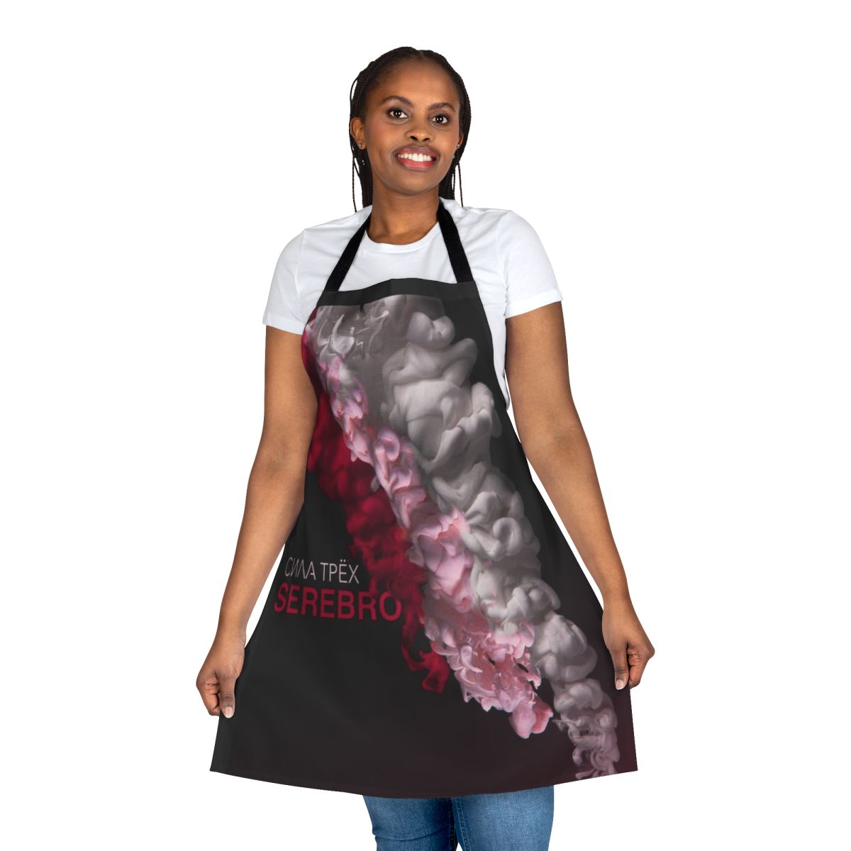 Serebro-inspired cooking apron with stylish music-themed design