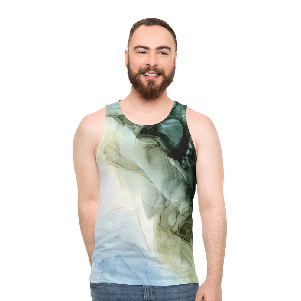 Serene abstract landscape painting unisex tank top