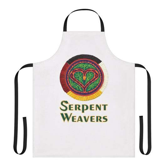 Serpent Weavers Logo Apron with a tribal, pagan-inspired design