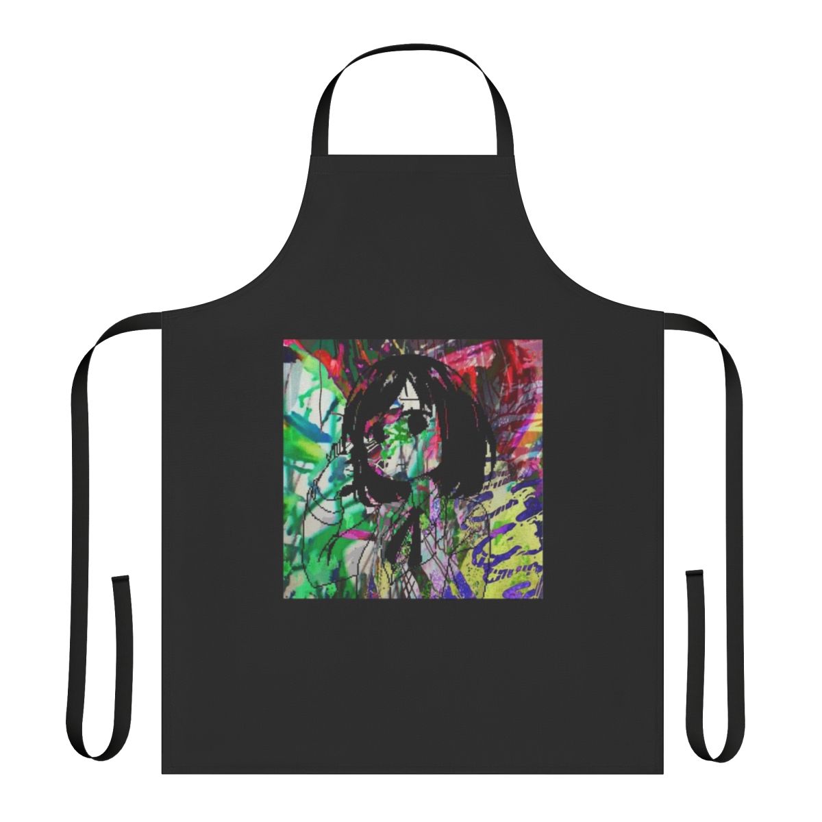 Sewerslvt-inspired custom apron with melancholic and breakcore design