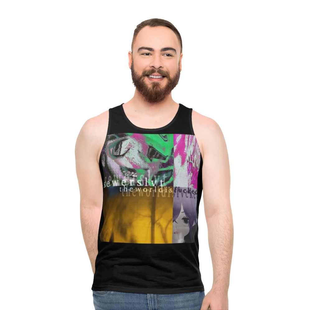 Sewerslvt "The World Is Fvcked" Album Cover Unisex Tank Top