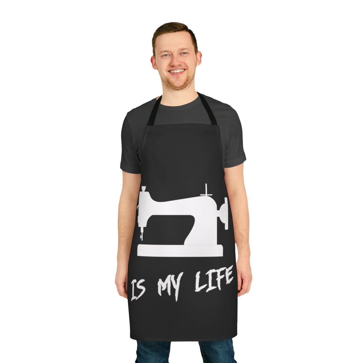 Sewing Apron with "Sewing is My Life" Text