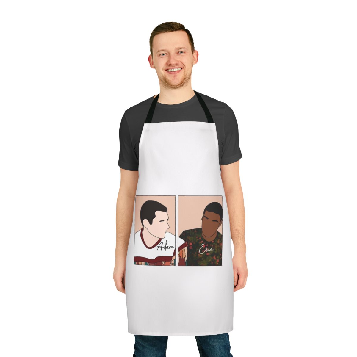 Sex Education inspired apron featuring characters Adam and Eric