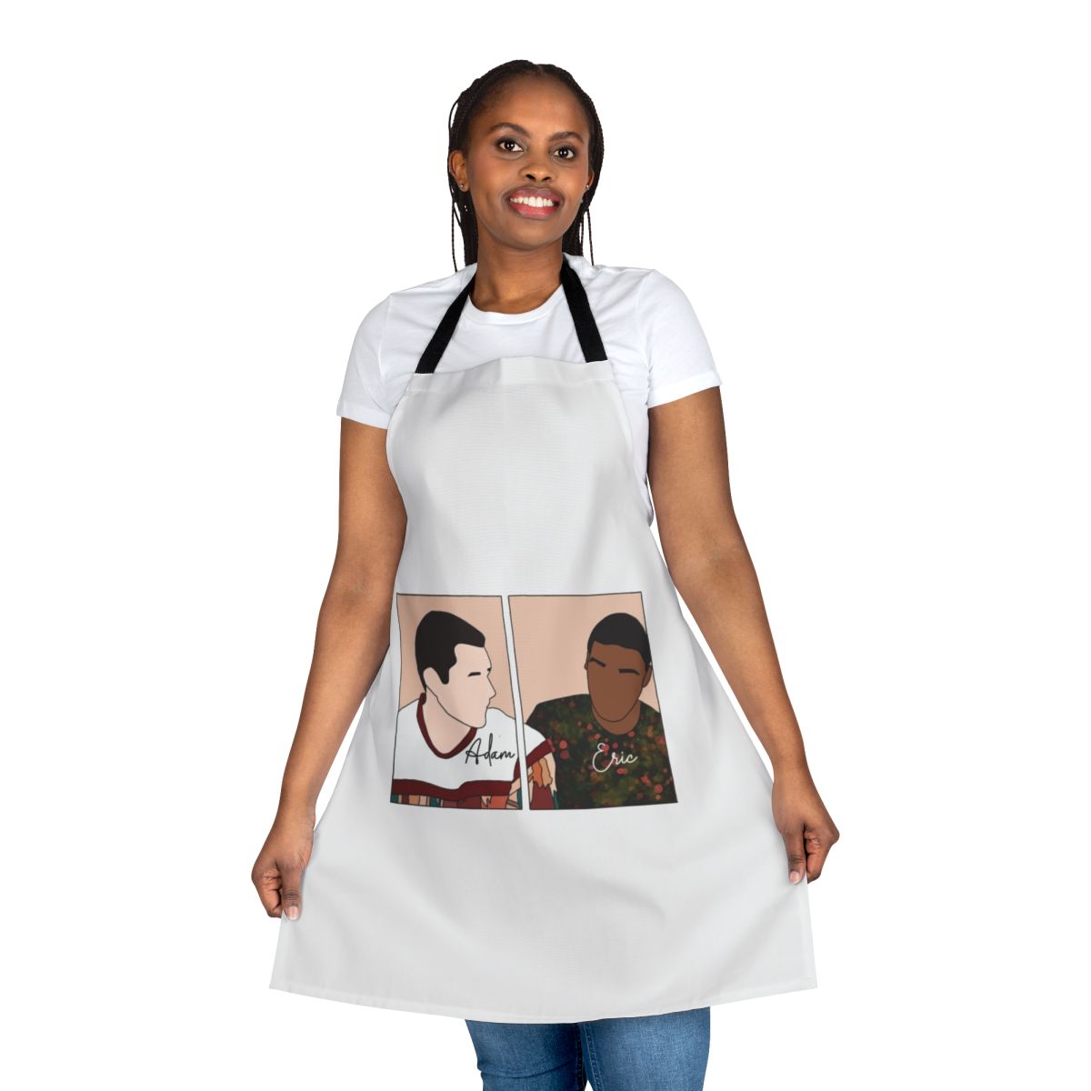 Sex Education inspired apron featuring characters Adam and Eric