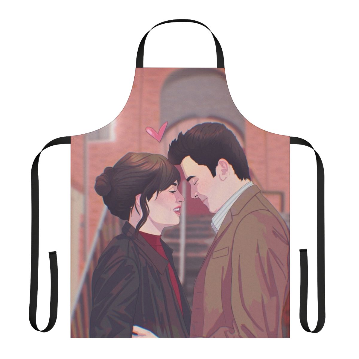 Maeve Wiley and Otis Milburn Sex Education fan art printed on an apron