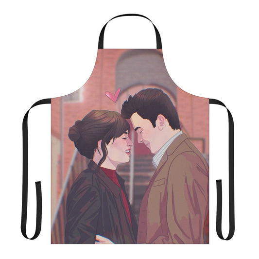 Maeve Wiley and Otis Milburn Sex Education fan art printed on an apron