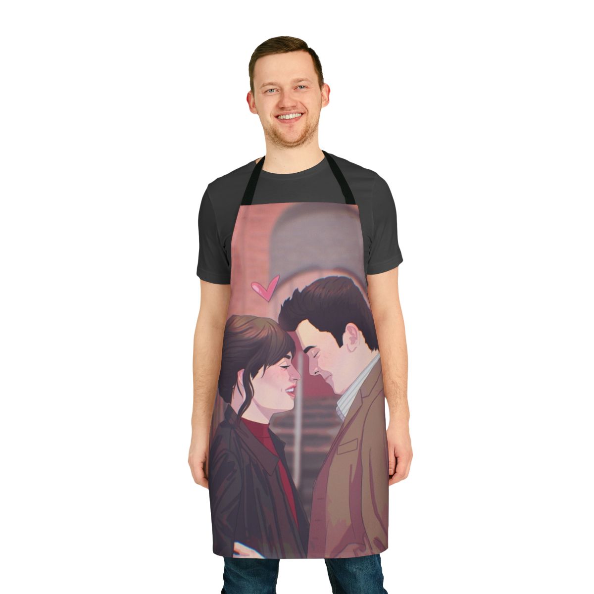 Maeve Wiley and Otis Milburn Sex Education fan art printed on an apron