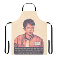 A stylish apron featuring a quote from the Netflix series "Sex Education", inspired by the character Otis Milburn.