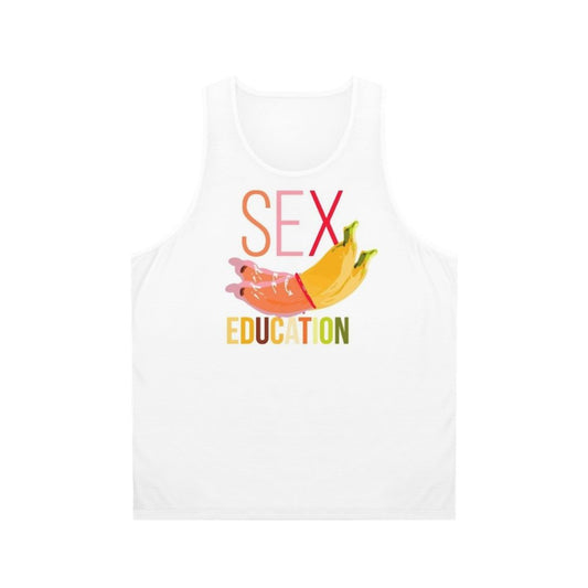 Unisex Sex Education Netflix tank top with banana logo and love theme