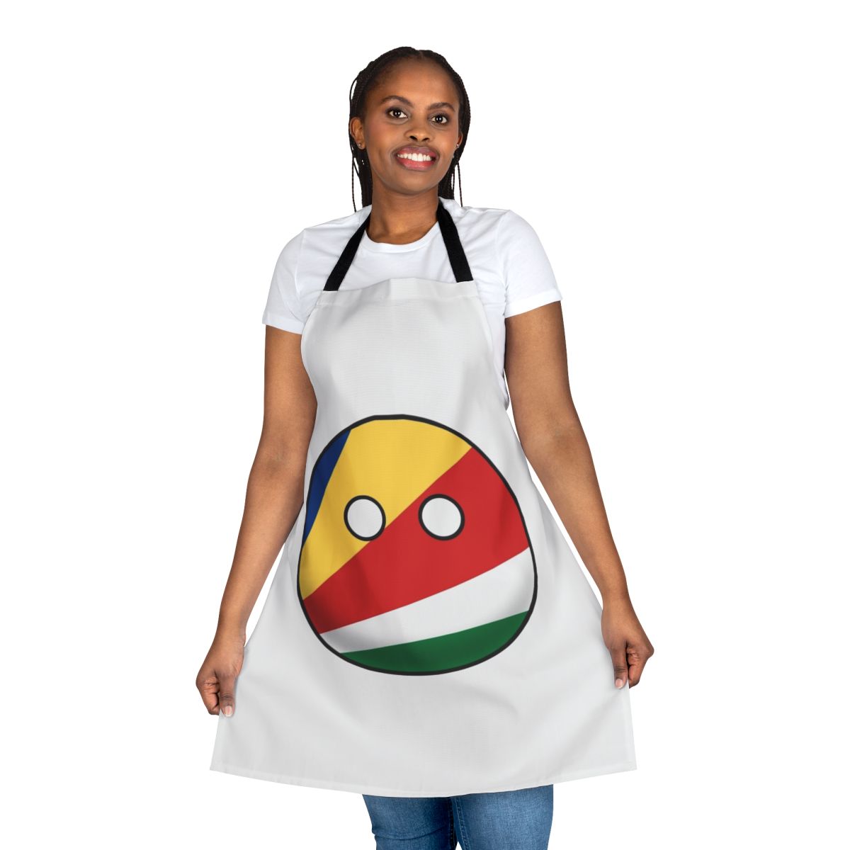 Seychelles Countryball Apron - Celebrate Seychelles cultural heritage with this stylish and fun national pride apparel piece.