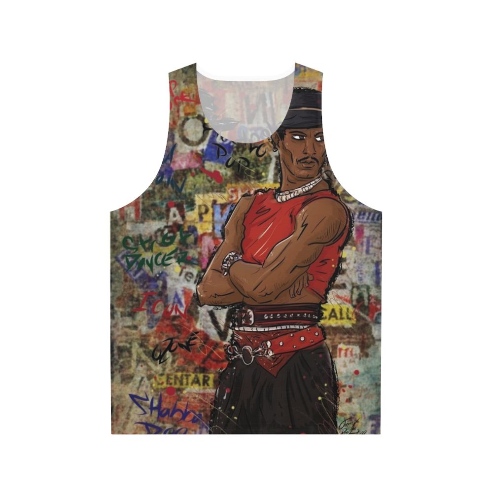 Shabba Doo Street Dancer unisex tank top featuring retro 80s 90s hip hop graphic
