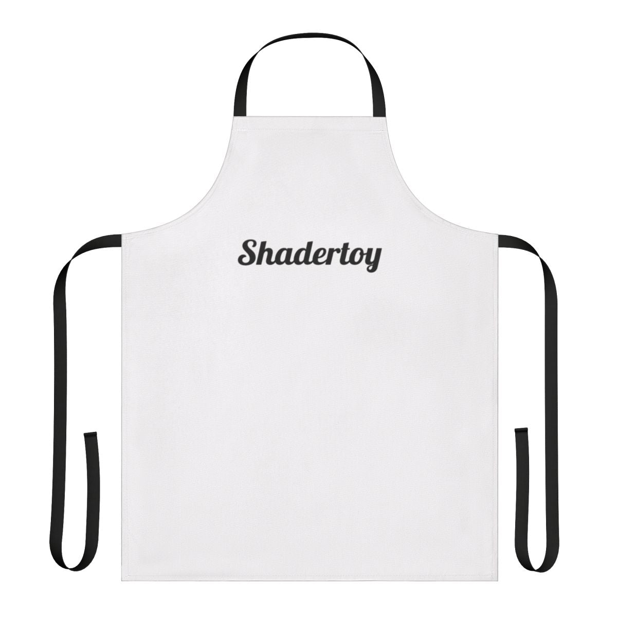 Shadertoy-inspired graphic design apron featuring a vector-based color pattern