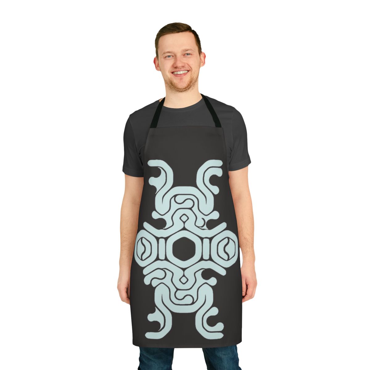 Shadow of the Colossus inspired mantle cloak design on a high-quality apron for video game fans