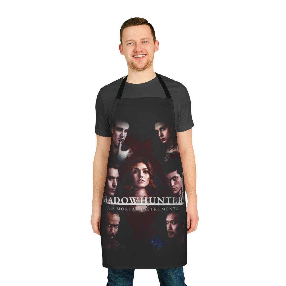 Shadowhunters inspired apron with Clary Fray, Jace Wayland, and other Shadowhunters characters