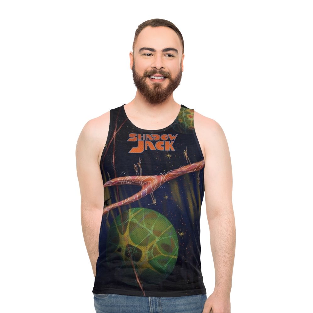 Shadowjack band merchandise unisex tank top with psychedelic space design