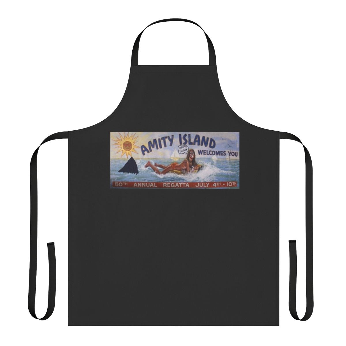 Shark Attack Themed Apron - Amity Island Inspired Retro Horror Movie Gift