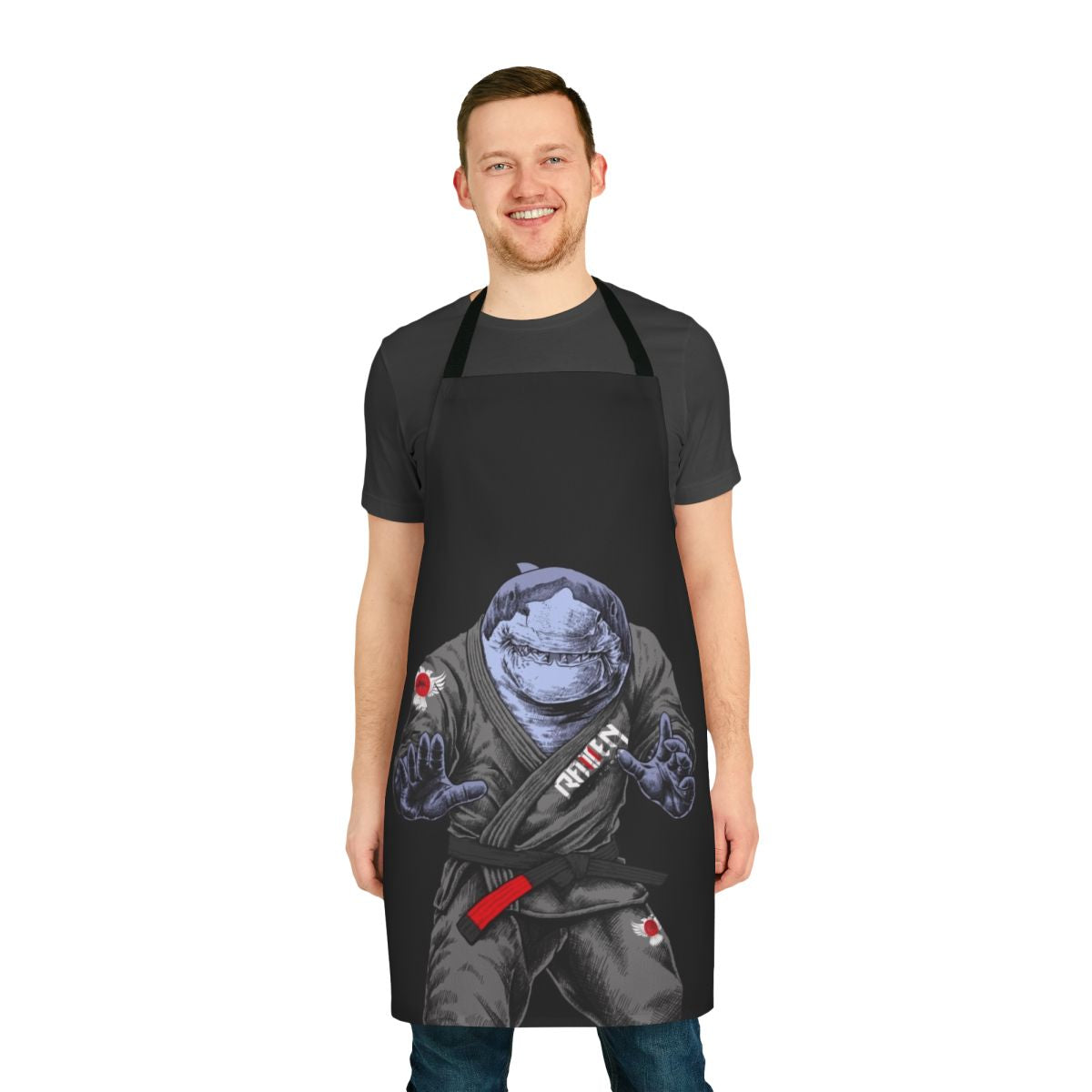 Shark-themed Brazilian Jiu Jitsu Apron with a great white shark design