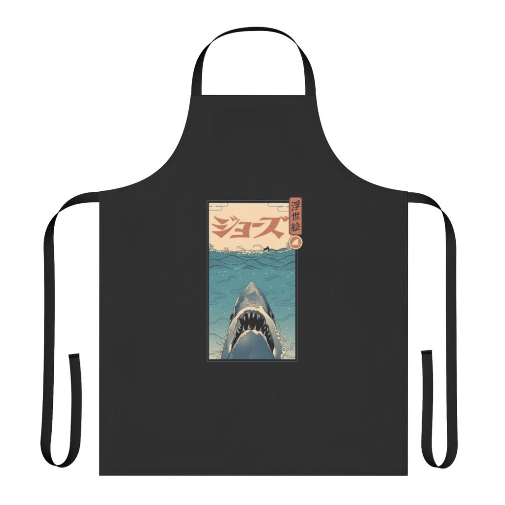 Shark-themed apron with a Japanese woodblock print design