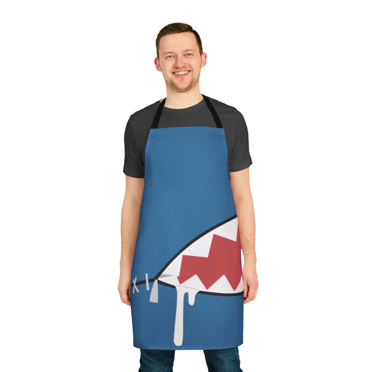 Shark mouth-designed apron featuring the popular virtual YouTuber character Gawr Gura