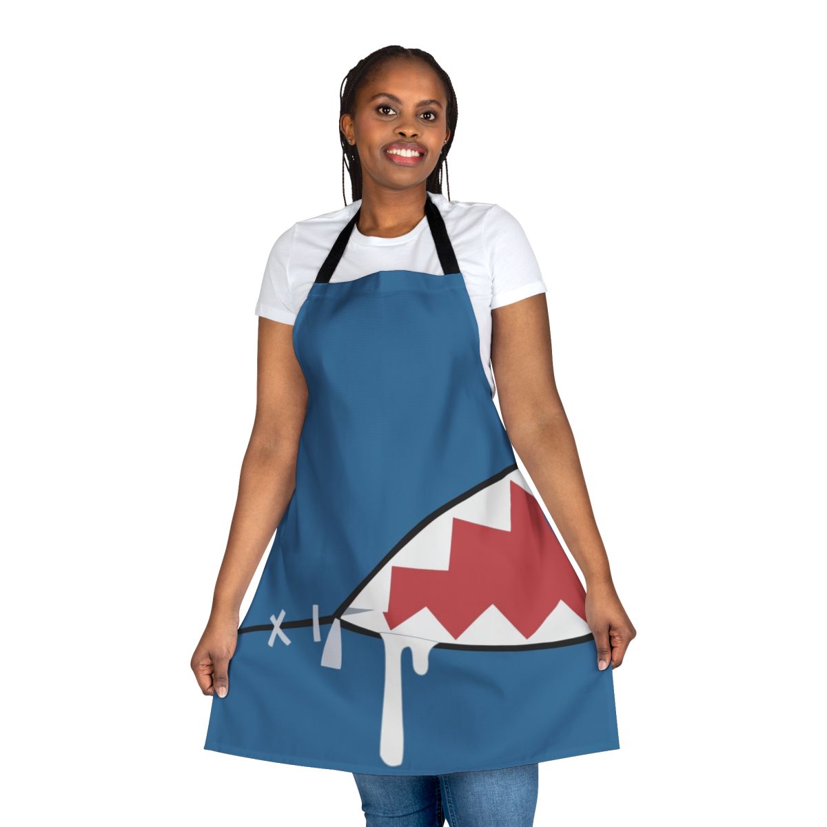 Shark mouth-designed apron featuring the popular virtual YouTuber character Gawr Gura