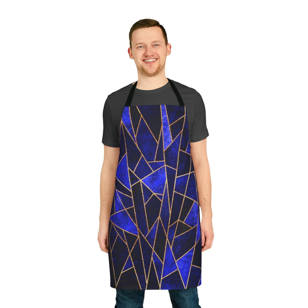 Shattered Sapphire Apron Design - Graphic Abstract Geometric Pattern