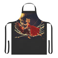 Image of a white and pink apron with a flared design, featuring illustrations of the characters Catra and Adora from the Netflix series She-Ra and the Princesses of Power.