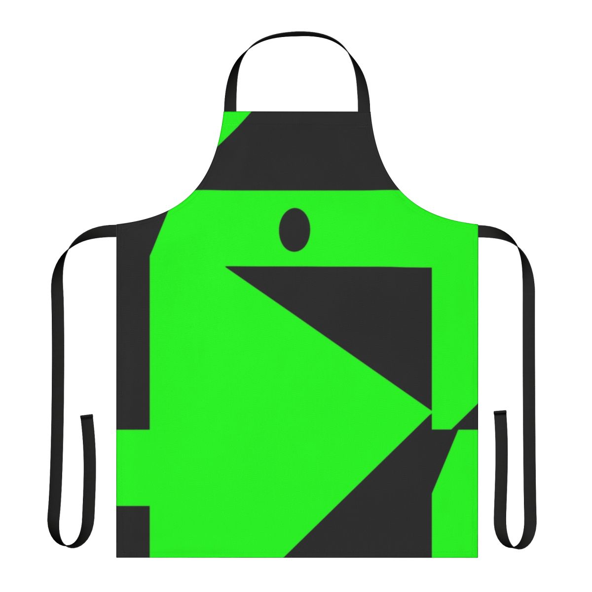 A green and black apron with the Shego logo, perfect for a Kim Possible-themed Halloween costume.