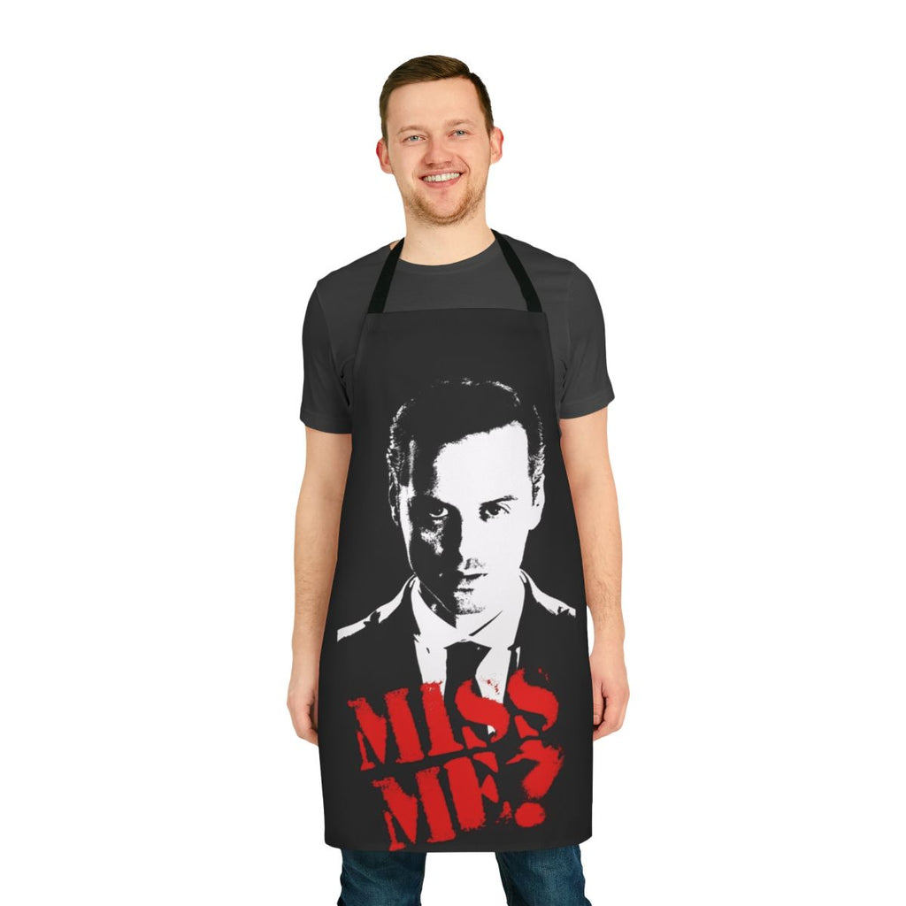 Sherlock-inspired apron featuring the character of Moriarty from the popular TV series