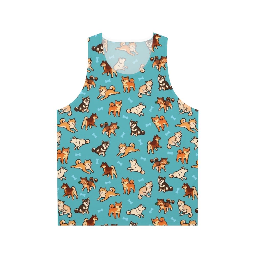 Shiba Inu Blue Unisex Tank Top