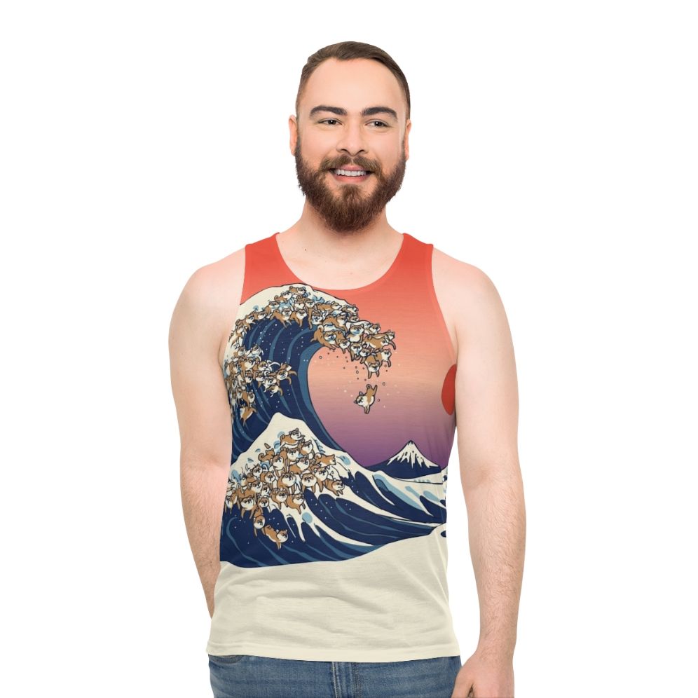 Shiba Inu Wave Unisex Tank Top