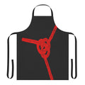 Shibari-inspired red apron with rope detailing