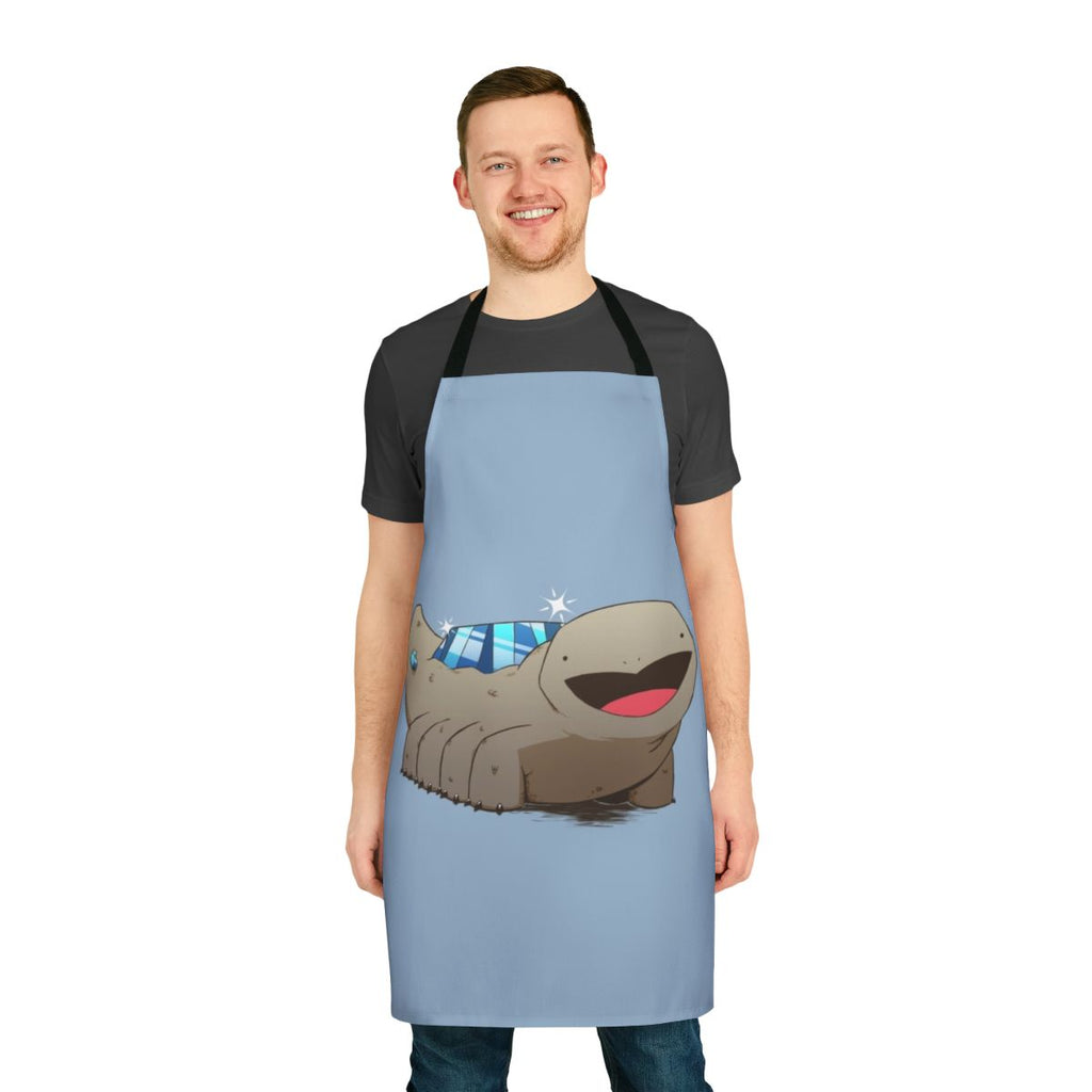 Apron featuring a crystal lizard design, inspired by the Dark Souls and Bloodborne video game series.