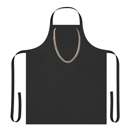 Apron featuring a stylish gold chain design, perfect for hip hop and rap enthusiasts.