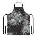 Black and multicolor sequin faux apron with a shimmering, glittery design