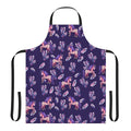 A beautiful apron featuring a whimsical unicorn design with shimmering crystals and a magical, iridescent appearance.