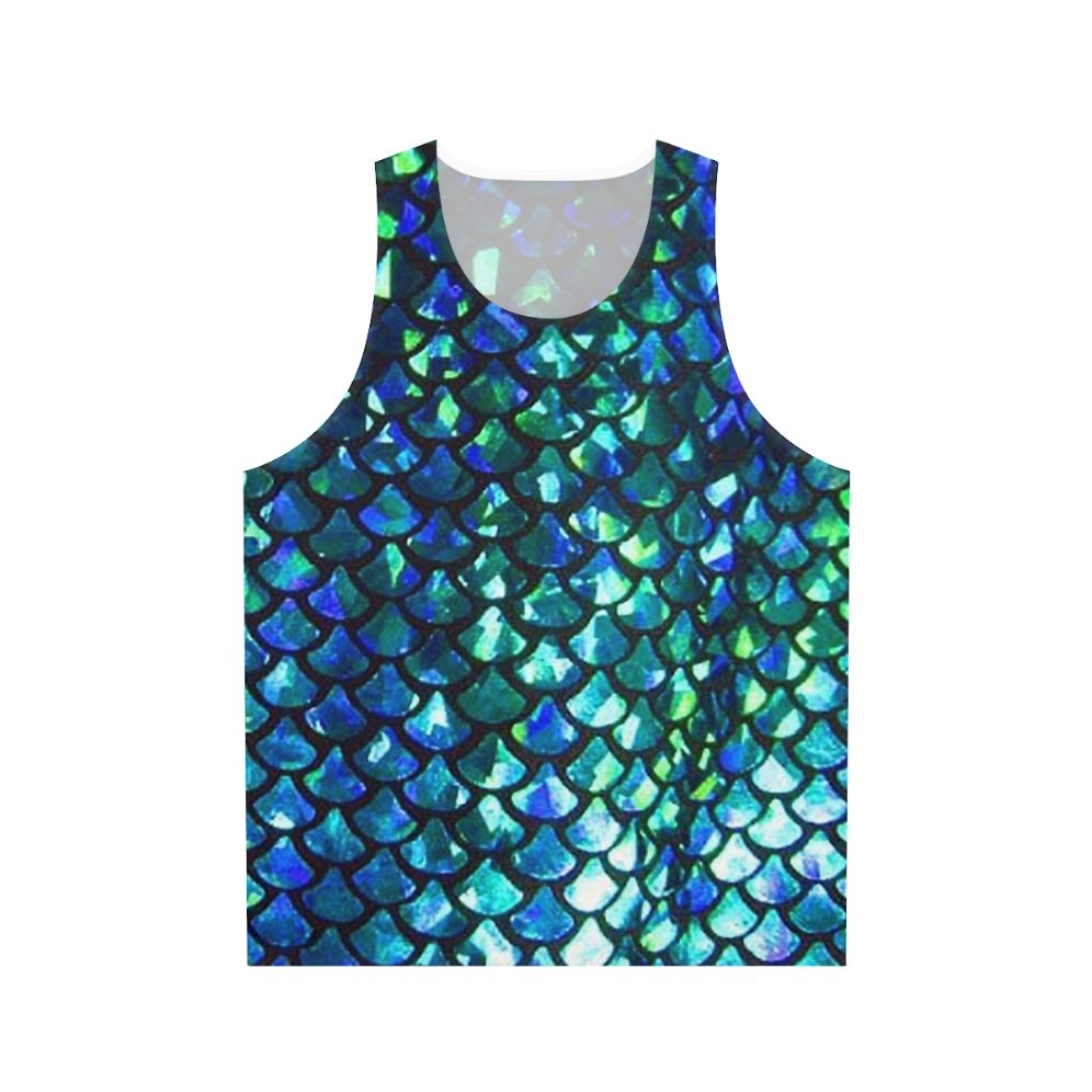 Shimmery mermaid fish scales unisex tank top