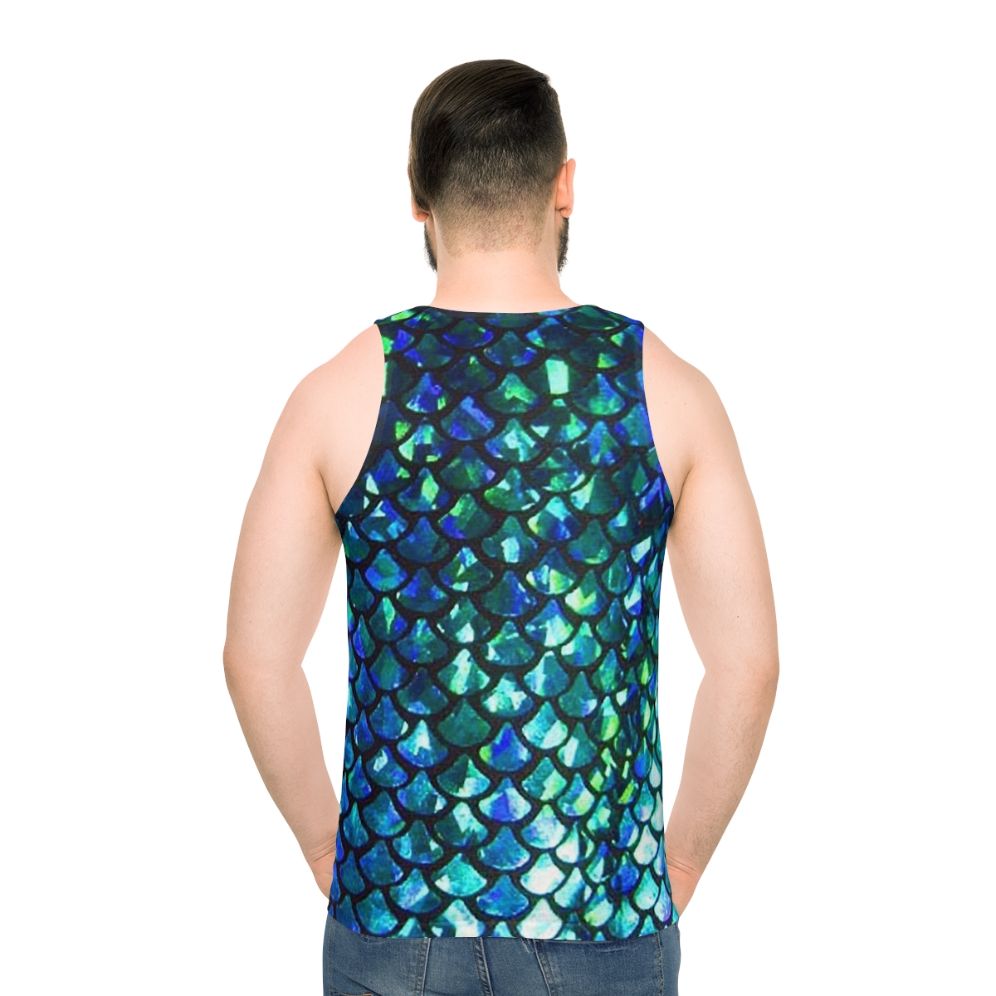 Shimmery mermaid fish scales unisex tank top