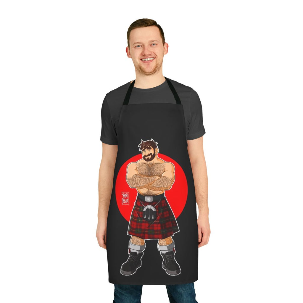 Shirtless apron featuring a gay bear design for pride events