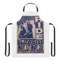 Shoegaze-inspired apron featuring music poster art with bands like Slowdive, Ride, and My Bloody Valentine.