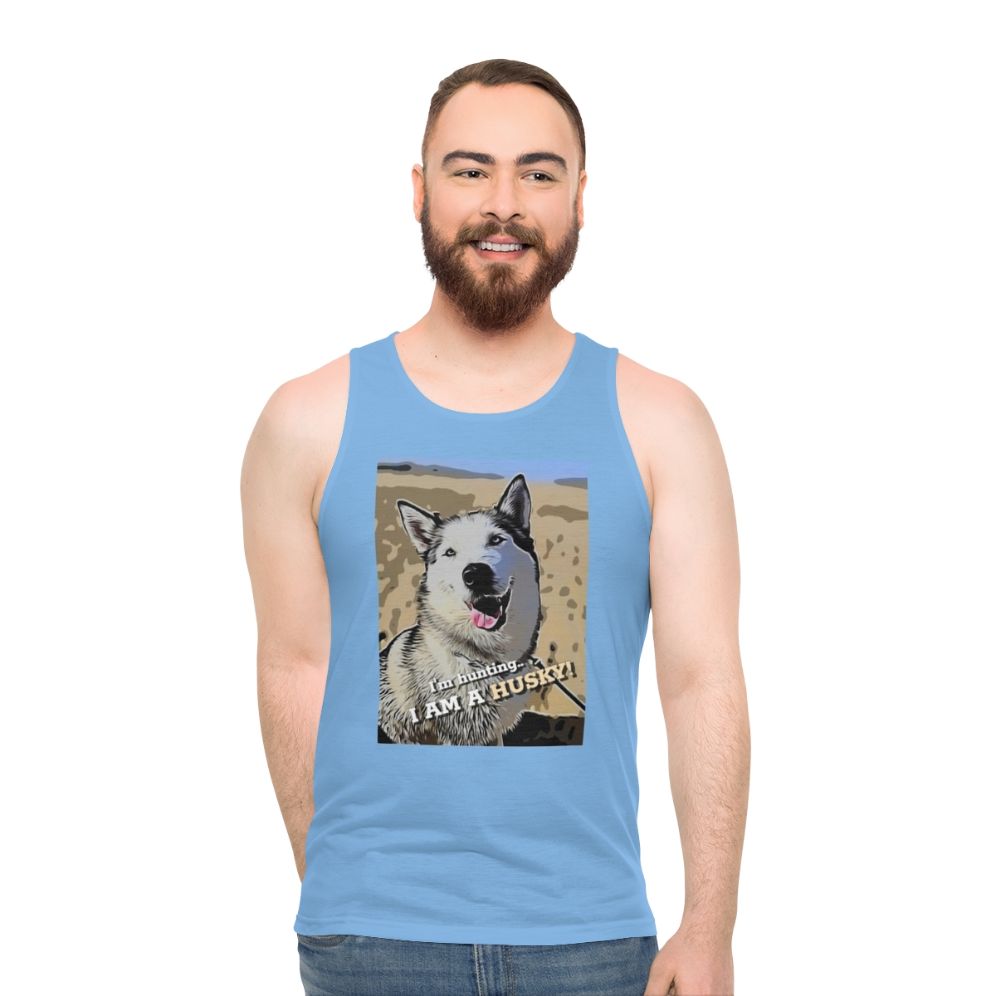 Siberian Husky wearing Unisex Tank Top