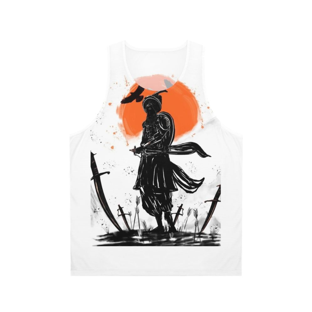 Sikh warrior unisex tank top with sword illustration art design