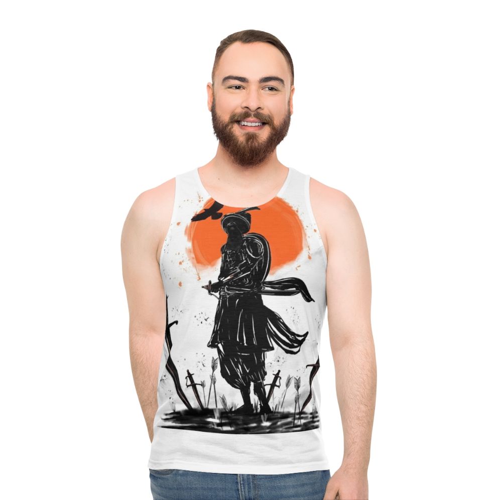 Sikh warrior unisex tank top with sword illustration art design