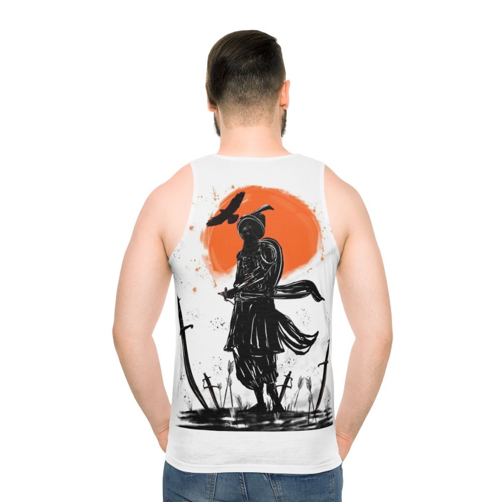 Sikh warrior unisex tank top with sword illustration art design
