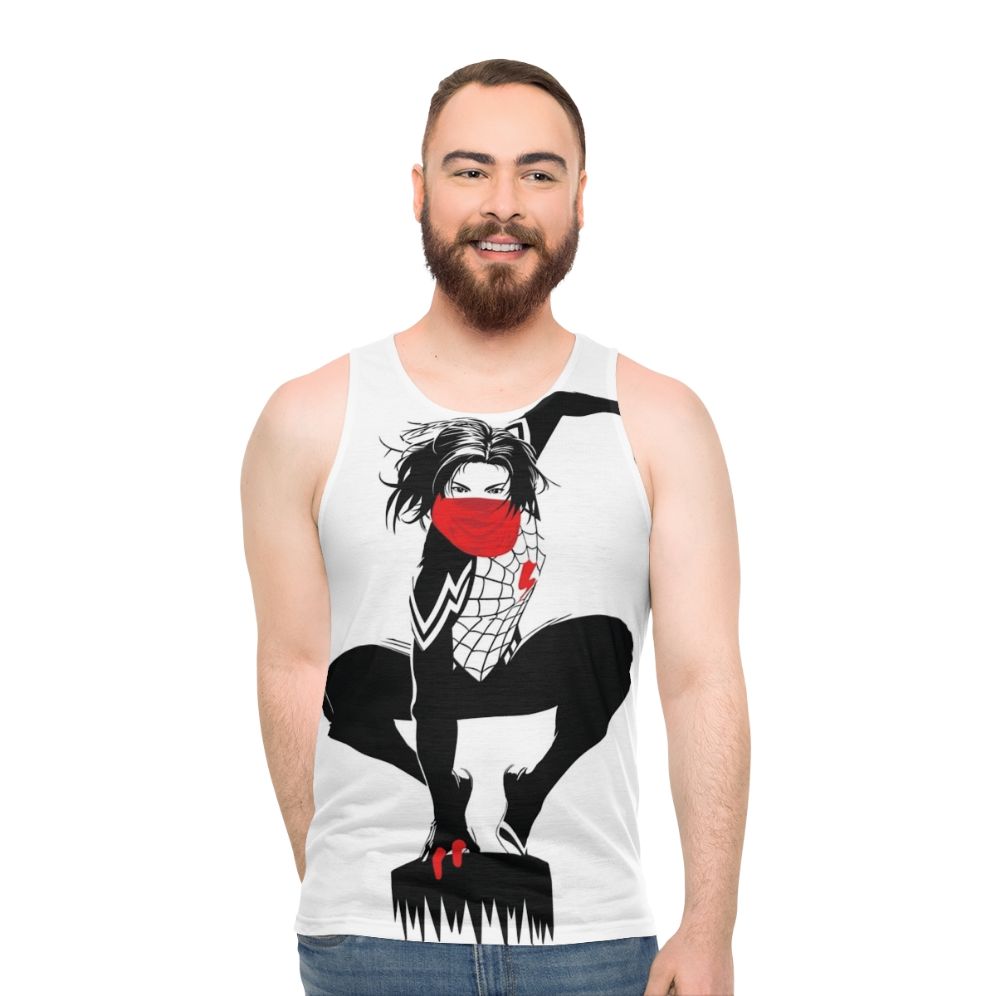 Silk Cindy Moon Unisex Black and White Spider-Verse Tank Top