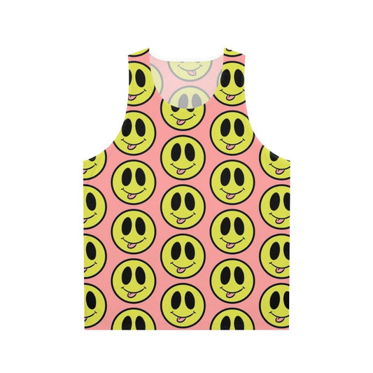 Silly smiley face unisex graphic tank top
