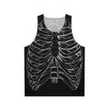 Silver ribcage skeleton unisex gothic tank top