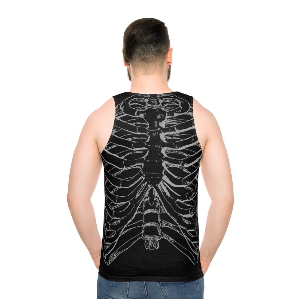 Silver ribcage skeleton unisex gothic tank top