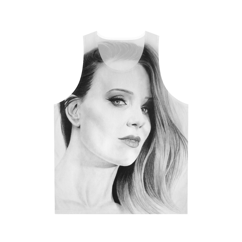 Simone Simons pencil portrait unisex tank top