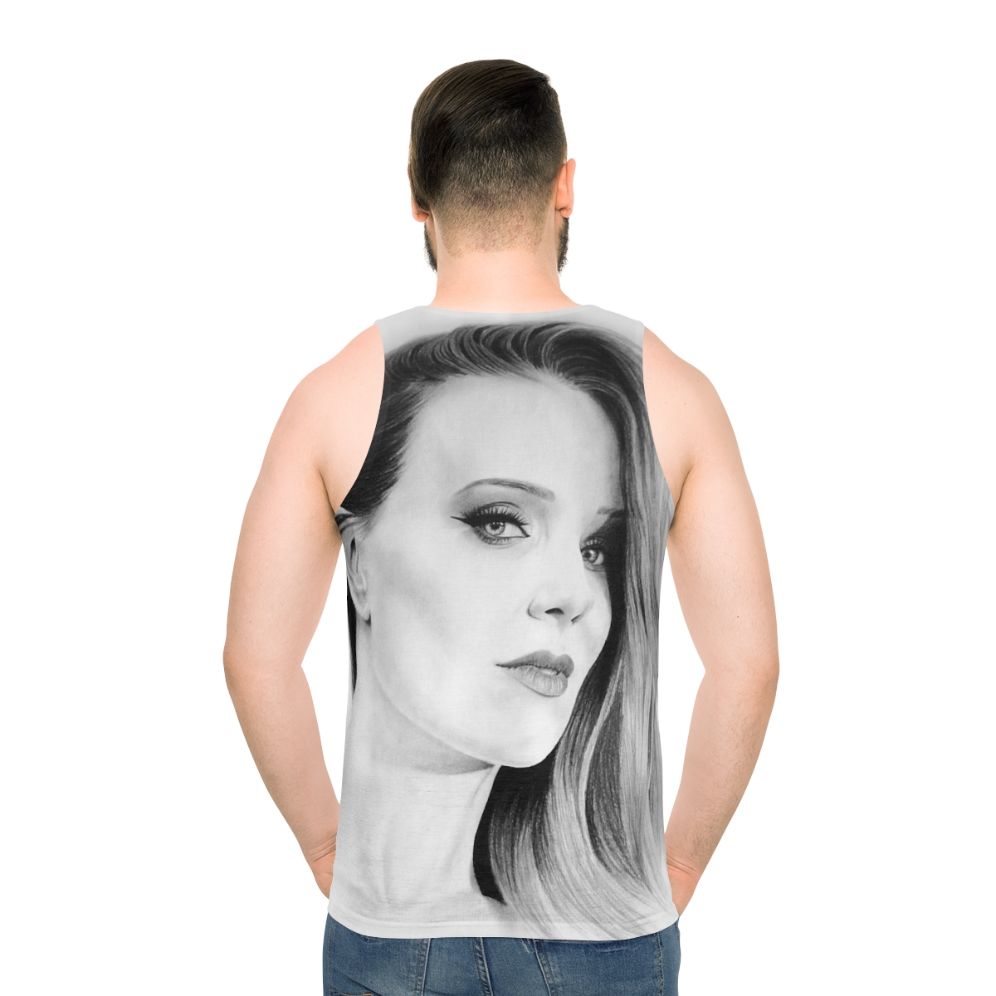 Simone Simons pencil portrait unisex tank top